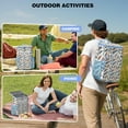 thumbnail image 2 of Colorful Abstract Geometric Cooler Backpack - 20L Insulated Leakproof Lunch Bag, Plaid Stripes, 2 of 6