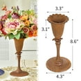thumbnail image 6 of Sungmor Vintage Tulip Flower Tabletop Vase, Brown Cast Iron Decorative Centerpiece, Rust, 6 of 8