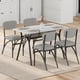 thumbnail image 1 of Set of 4 bouclé mid-century moderno forrado dining sillas con arched metal legs para kitchen y sala de estar - gris, 1 of 6