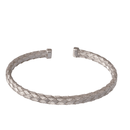 - Sterling Silver Basketweave Bangle