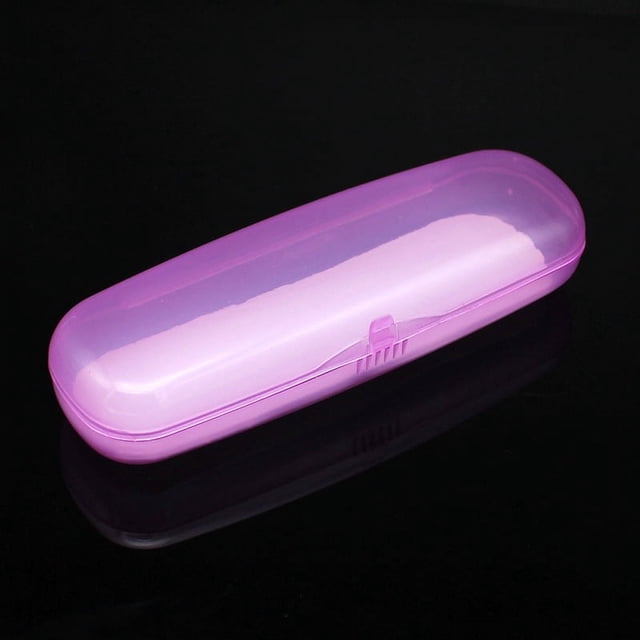 Estuche de plástico translúcido para gafas, estuche para gafas de presbicia azul transparente, caja de plástico rígido de PVC ligero, almacenamiento a presión
