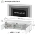 thumbnail image 6 of Dextrus LED TV Stand Entertainment Center with Power Outlets for 55/60/65 inch TVs, White, 6 of 6
