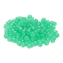 200Pack Mini Dice, 5mm/0.2" Acrylic Tiny Six Side Game Dot Square Dice Bulk for Table Board Game Party Activities, Clear Green/White