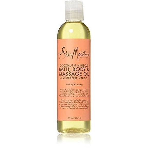 SheaMoisture Coconut & Hibiscus Bath, Body, & Massage Oil, 8oz Each Pack of 2