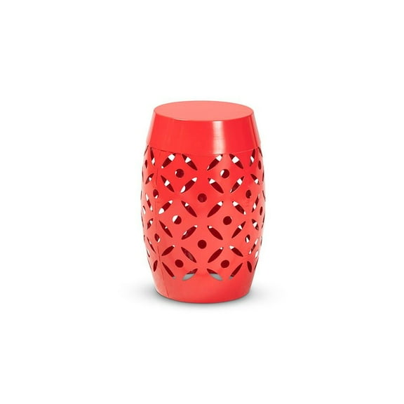 Baxton Studio Hallie Modern and Contemporary Red Finished Metal Outdoor Side Table