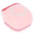 thumbnail image 1 of Cepillo de masaje para cuero cabelludo, cepillo de masaje de cabeza de silicona, peine multifunción para ducha, lavado de cabello, 80 ml, coontainer para rellenar líquido (rosa), 1 of 14