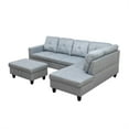 thumbnail image 4 of Aukfa Sectional Sofa, 103" Living Room Couch w/ Storage Ottoman, Right Facing Chaise, Linen, Gray, 4 of 10
