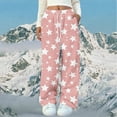 thumbnail image 3 of Censtreet Women's Soft Flannel Fall Winter Pajama Pants Elastic Sleepwear Pocket Lounge Comfy Pajama Pants Plaid Heart Star Stripe, 3 of 4