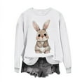 thumbnail image 2 of Easter Bunny Sweatshirts for Women, Long Sleeve Pullover Sweatshirt, Women's Round Neck Sweatshirts Easter Printed Pullover Tops Raglan Sleeves Long Sleeved Hoodie Sweatshirts, 2 of 6