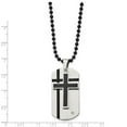 thumbnail image 2 of Stainless Steel Brushed Moveable Fancy Lobster Closure Black Enamel Religious Faith Cross and Animal Pet Dog Tag With Cu, 2 of 2