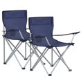 thumbnail image 1 of SONGMICS Sillas de Camping, Juego de 2 Sillas de Exterior, Apoyabrazos, Bolsillo para Tazas, Plegable, Carga de 120 kg, Azul Osucro MGCB01IN, 1 of 7