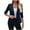 Dark Blue, variant on KIHOUT Women's Ruched 3/4 Sleeve Blazers, Lightweight Slim Fit Jackets with Padded Shoulder for Business Coat