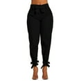 thumbnail image 1 of Pantalon Taille Haute pour Femmes avec Poches à Nœud Papillon pour le Travail, 1 of 5
