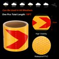 thumbnail image 3 of Uxcell Reflective Tape, 4" x 16 FT Arrow Waterproof Adhesive Safety Tape, Yellow Red, 3 of 6