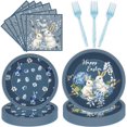 thumbnail image 1 of Princess Birthday Party Decorations, 96 Pcs Four Ever a Princess Plates and Napkins Forks Tableware Set, Girls 4th Birthday Party Supplies Disposable Plates Set for 24, 1 of 7