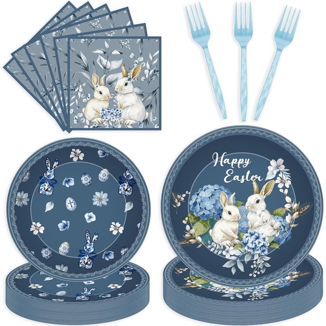 Princess Birthday Party Decorations, 96 Pcs Four Ever a Princess Plates and Napkins Forks Tableware Set, Girls 4th Birthday Party Supplies Disposable Plates Set for 24