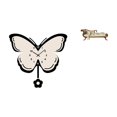 thumbnail image 1 of Reloj de pared de mariposa acrílica y sofá cama de madera en miniatura, sillón decorativo para oficina, comedor, habitación infantil, casa de muñecas, 1 of 8