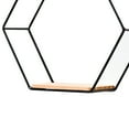 thumbnail image 5 of Travelwant Geometric Hexagon Shaped Mounted Floating, Home Decor, Metal Wire and Rustic Wood Wall Storage Shelves for Bedroom, Living Room, Bathroom, Kitchen and Office, 5 of 7