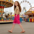 thumbnail image 2 of Whouriu Girls Summer Straight Bermuda Shorts High Waist Shorts with Pockets, Sizes 5-14, 2 of 4