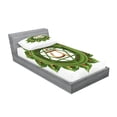 thumbnail image 2 of Ambesonne Green Fitted Sheet & Pillow Sham Set, Glimmer Balance, Twin, Green Brown, 2 of 2
