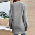 thumbnail image 5 of Fesfesfes Women Sweater Fall Winter Solid Color Button Crew Neck Sweater Long Sleeve Pocket Dress Clearance Under $10, 5 of 7