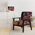 thumbnail image 2 of Designart "Woman s Portrait with Floral Accents IV" Pink Woman Sci-Fi Upholstered Accent Chair - Modern Arm Chair For Bedroom, 2 of 5