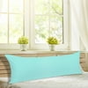 Unique Bargains Cotton Zippered Body Pillowcase Pillow Cover Cyan 20" x 60"