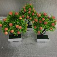thumbnail image 6 of Lohuatrd Fresh-keeping Natural Plastic Artificial Bonsai Realistic Fake Peach Tree with Pot Home Decor, 6 of 7