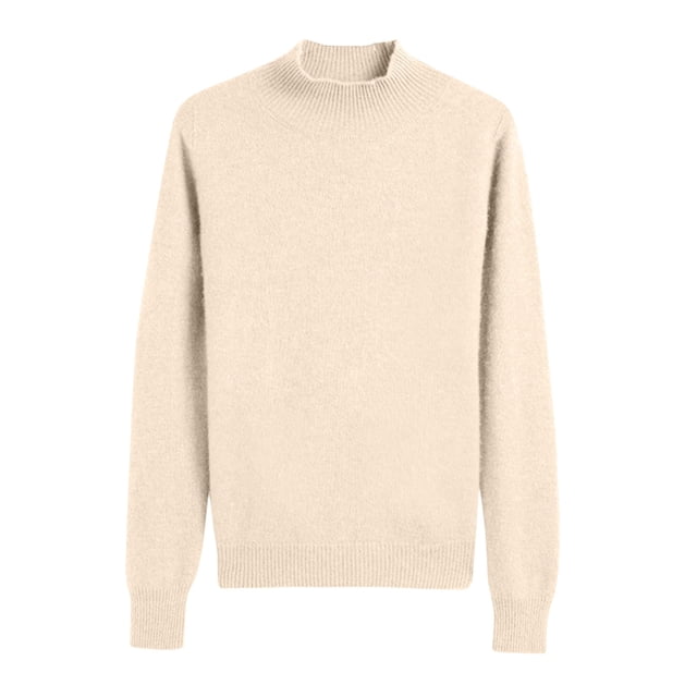 Penkiiy Chandails d'Automne pour Femmes 2024, Chandail Léger et Doux à Col Rond, Manches Longues, Tricoté, Beige