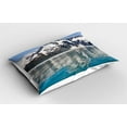 thumbnail image 2 of Ambesonne Alaska Pillow Sham 2 Pack, Aialik Bay Kenai Fjords, 26"x20", Forest Green Sky Blue, 2 of 3