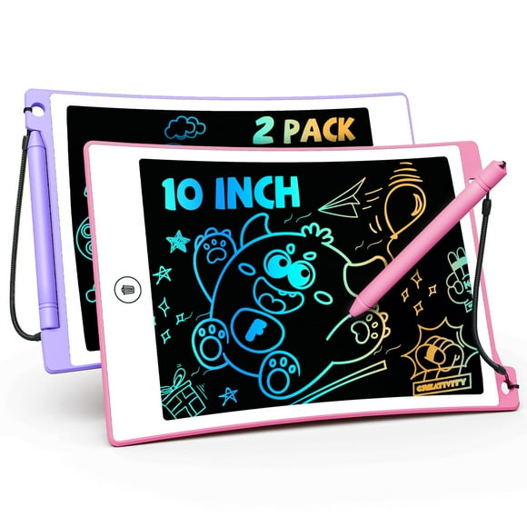 Tableta de escritura LCD TEKFUN de 10 pulgadas, paquete de 2 para niños con lápiz capacitivo
