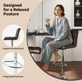 thumbnail image 5 of Costway Modern Swivel Bar Stools Set of 4 with Heavy-duty Metal Base & Footrest Back Brown, 5 of 8