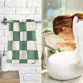 thumbnail image 7 of Yayeee 2 Pack Hand Towels for Bathroom 100% Cotton 16" x 28" Soft Absorbent Kitchen Towel, Green and White Plaid Pattern, 7 of 7