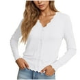 thumbnail image 3 of purcolt Women's Cardigan Sweaters Lightweight Casual Long Sleeve V-Neck Button Down Knit Cropped Cardigan Sweater, 3 of 8