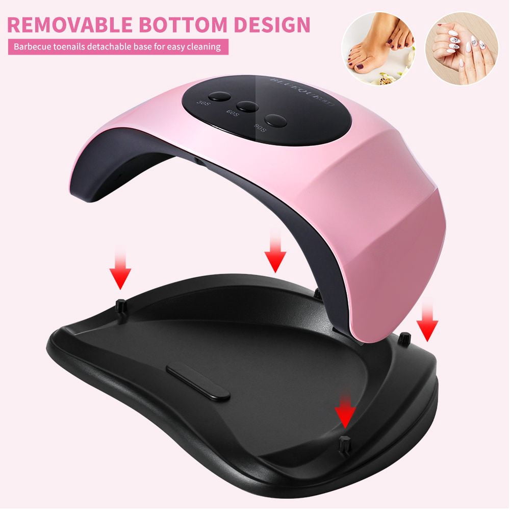 UV Light for Nails, 24LED UV LED Nail Lamp for Gel Polish,Fast Nail Dryer with Automatic Sensor, 3 Timer Setting,Small and Portable, LED Nail Light for Fingernail andToenail gel deunias