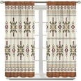 Boho Skull Curtains for Bedroom, Southwestern Ethnic Aztec Window
