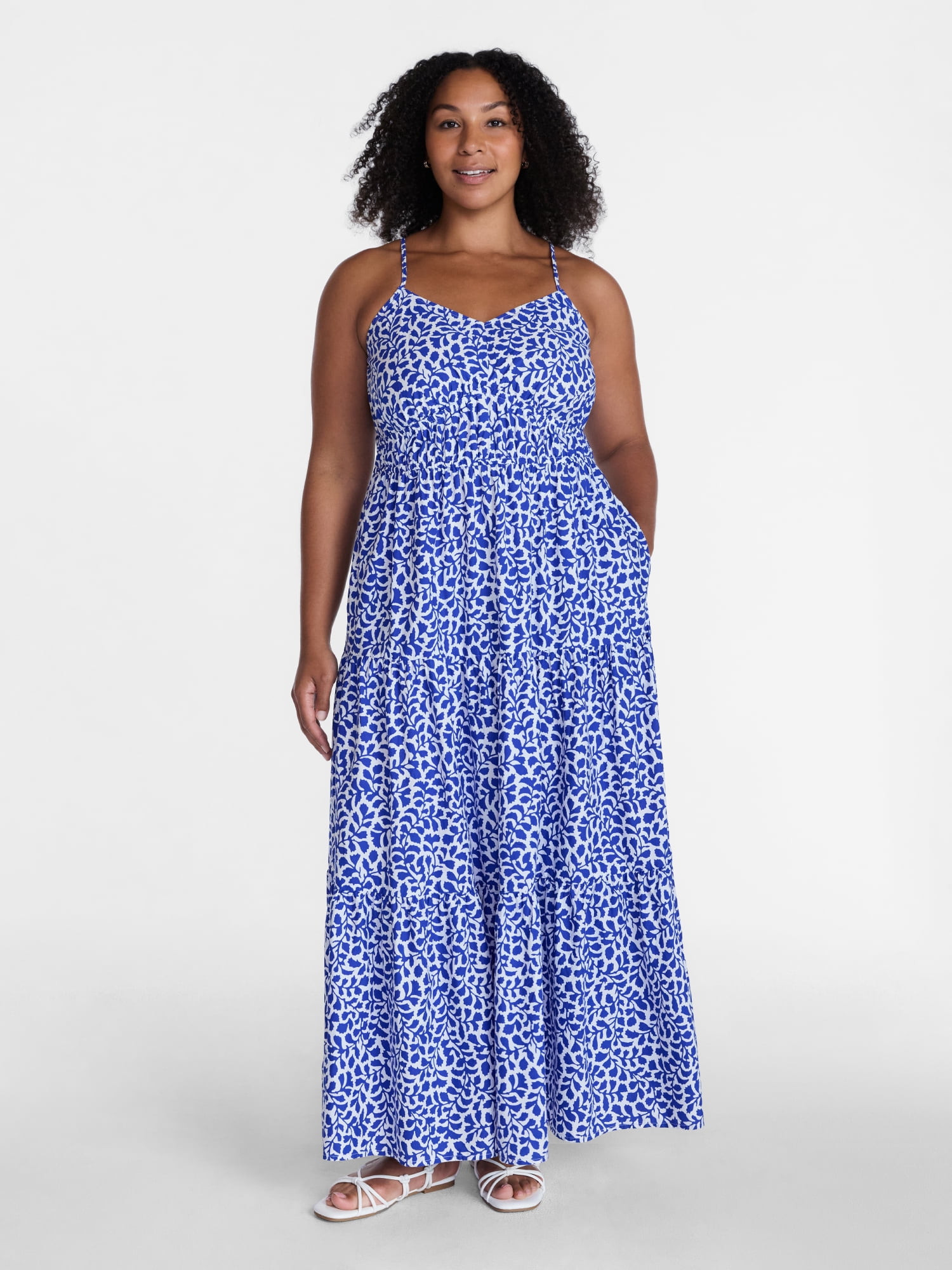 Time and Tru Women's Strappy Maxi Dress, Sizes XS-XXXL