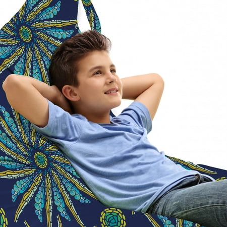 

Abstract Lounger Chair Bag Rhythmic Print of Pointy Sun Rays Summer Vibes Dark Tone Ethnic Like Motifs High Capacity Storage with Handle Container Lounger Size Quartz Multicolor by Ambesonne