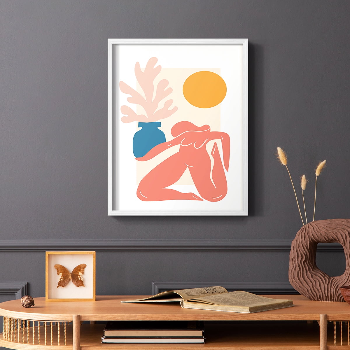 Matisse CDLI in White Solid Wood Framed Print No Nail Hanging