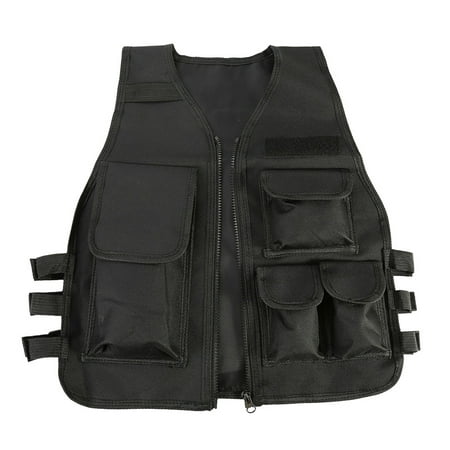 Qiilu Children Tactical Vest Combat Vest Nylon CS Game Molle Body Armor Vest For Children Gift for Boys Kids Fits Ages 8-14 (Best Rated Tactical Vests)