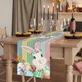 thumbnail image 2 of Table Runners 90 Inches Long Dress Scarves, Easter Bunny Farmhouse Coffee/Dining/Kitchen Table Runner for Living Room, Farmhouse Colorful Eggs Tulip Wooden Grain 13x90 Inch, 2 of 9