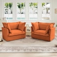 thumbnail image 3 of Modern Chenille Fabric Armchairs Set for Various Spaces, 85cm Deep Seat, 3 of 25
