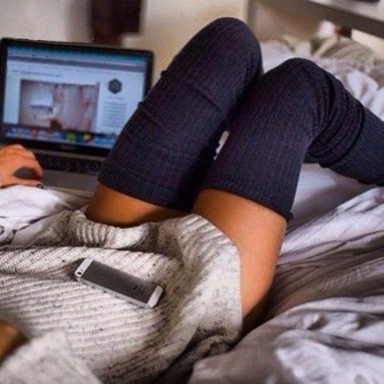 Women Over Knee Wool Knit Long Socks Winter Thigh-Highs Warm Socks Stocking Z