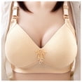 thumbnail image 2 of Women's Fixed Cup Front Open Button Underwear Thin Style Gathering Breathable Bra Underwear, 2 of 4