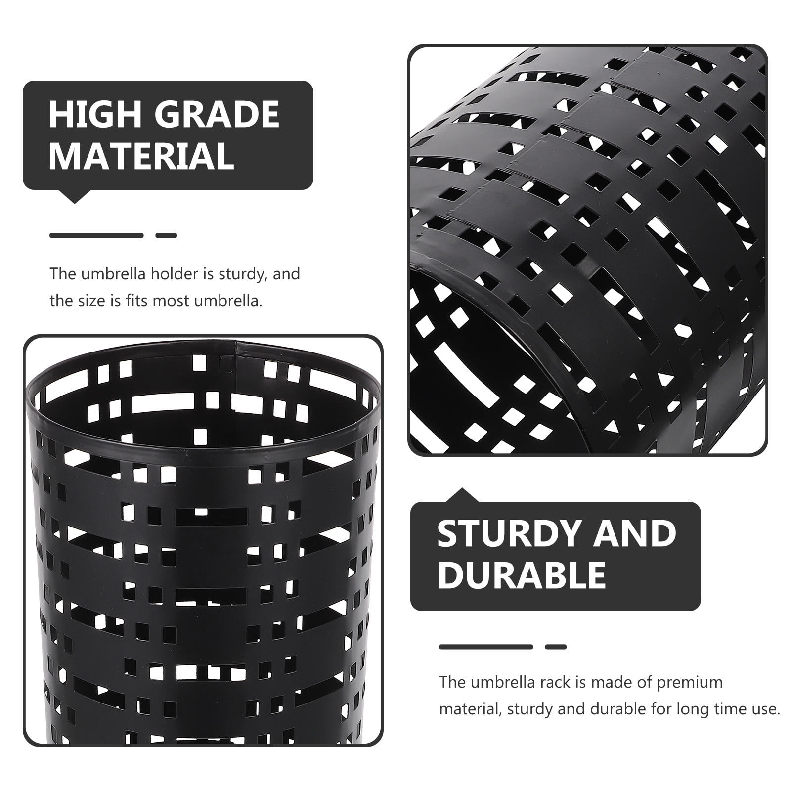 UPOUART Round Wet Umbrella Holder Storage Bucket Iron Stand for Indoor Use, and Practical Umbrella Organizer 1 Set