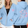 thumbnail image 2 of Sweat à Capuche Décontracté à Manches Longues avec Poche Zippée et Cordon de Serrage pour Femmes, 2 of 6