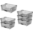 thumbnail image 3 of ENAVANT Large Stackable Metal Wire Storage Baskets, Storage Bin with Handles, Set of 3, 3 of 6