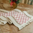 thumbnail image 3 of Patchwork burlap table pants Farmhouse style, Country style woven cotton crochet lace, Bohemian style, 63" - style:style3;, 3 of 5