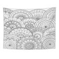 thumbnail image 1 of UFAEZU Henna Flowers and Mandalas Line for Coloring Book for Adult Zentangle Black Floral White Boho Fantasy Pages Wall Art Hanging Tapestry Home Decor for Living Room Bedroom Dorm 51x60 inch, 1 of 2