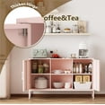 thumbnail image 5 of Metal Pink TV Stand with Storage,Storage Cabinet Coffee Bar Buffet Cabinet Kitchen Sideboard with Adjustable Shelves for Living Room Bedroom, 5 of 17
